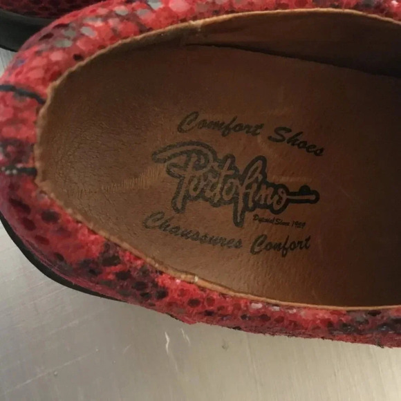 Portofino Comfort Shoes Womens  Pattern Leather Sneakers Red SZ 38 EUR - Picture 12 of 16